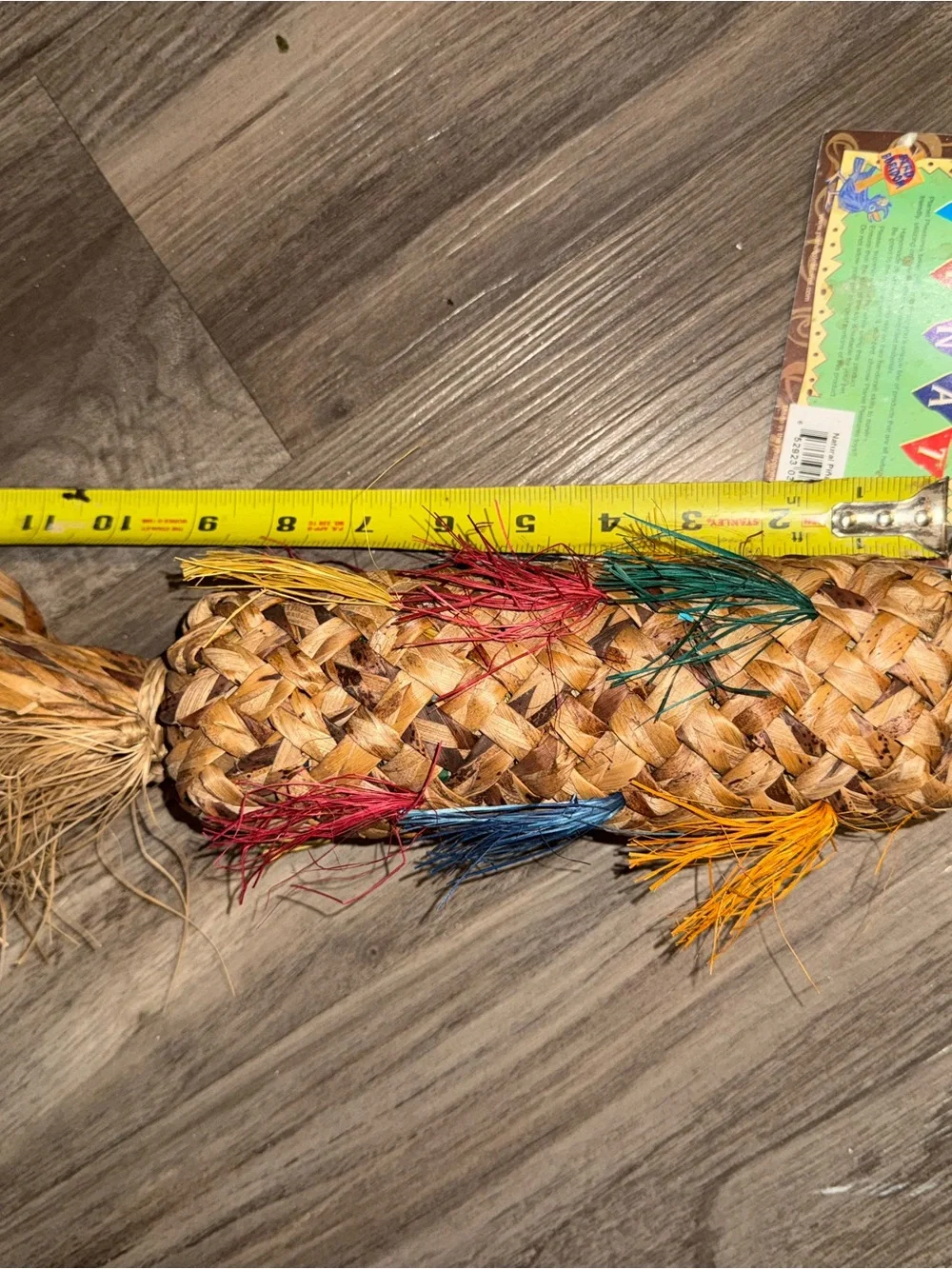 Natural Parrot Piñata Bird Toy Large Woven Chew Toy Colorful Tassels